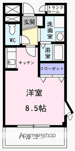 コンフォート(ワンルーム/3階)の間取り写真
