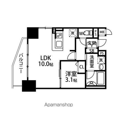 ディーグランレジデンス荒井(1LDK/3階)の間取り写真