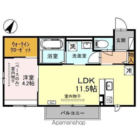 アステールⅦ(1LDK/1階)の間取り写真