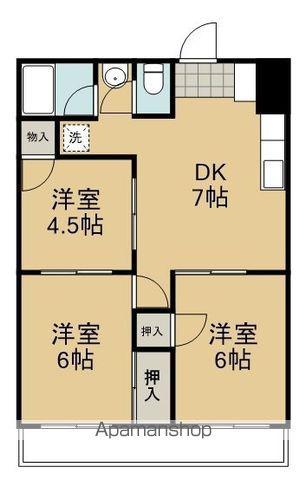 ウイング春日 Ⅰ(3DK/1階)の間取り写真