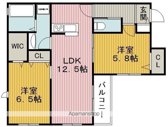 レジデンスシーズⅥ(2LDK/1階)の間取り写真