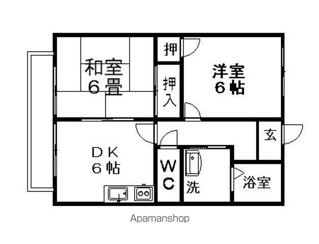 リバーサイドいかり(1LDK/2階)の間取り写真