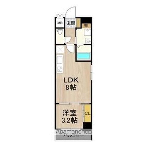 フロンティアタワー九条Ⅱ(1LDK/5階)の間取り写真