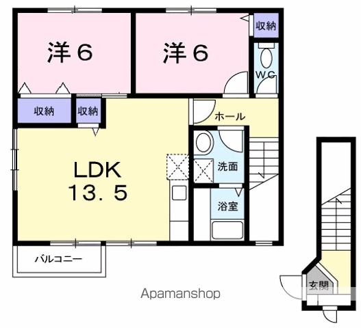 エクセル十市(2LDK/2階)の間取り写真