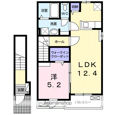 アクアテラス新川(1LDK/2階)の間取り写真