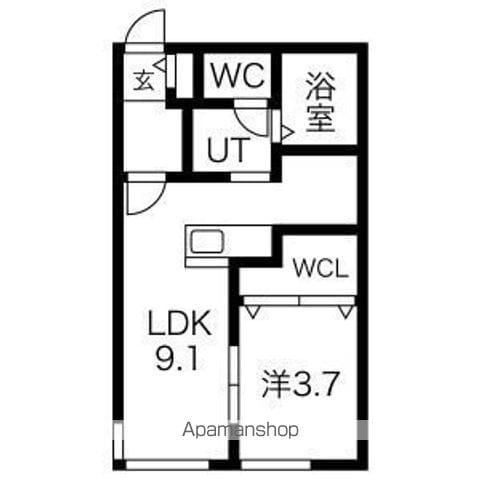 HALENIX 札幌医大前(1LDK/3階)の間取り写真