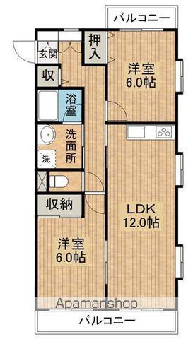クレオコット(2LDK/2階)の間取り写真