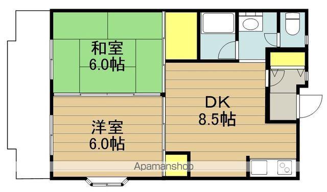 メルロE(2DK/4階)の間取り写真