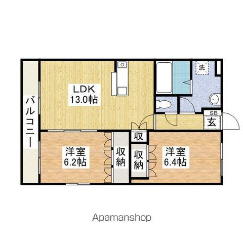 パークサイド小糸江Ⅱ(2LDK/2階)の間取り写真