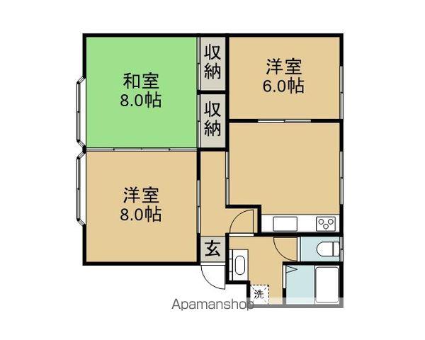 PRIMARY北天昌寺(3DK/2階)の間取り写真