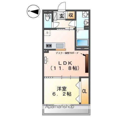 東武鉄道野田線 藤の牛島駅 徒歩2分 3階建 新築(1LDK/2階)の間取り写真