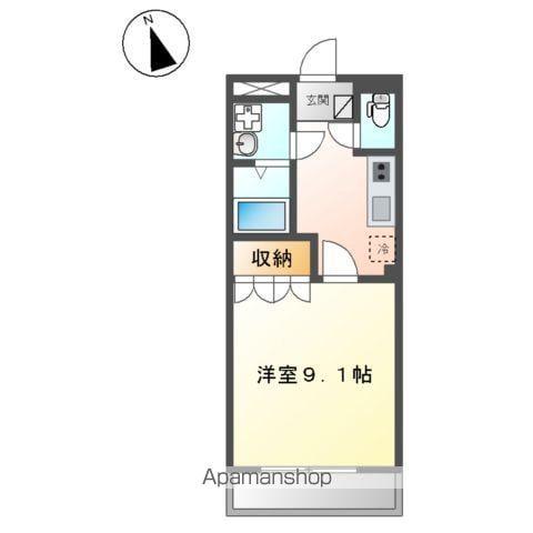 ノーブルⅣ(1K/2階)の間取り写真