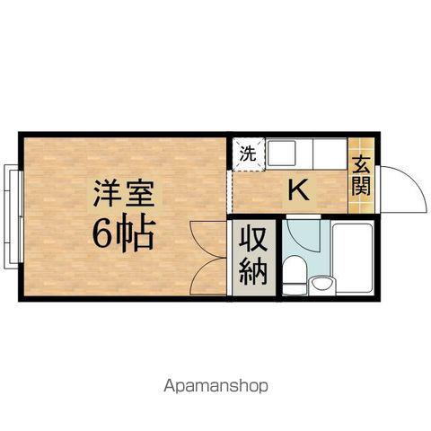 ハイツ土方A(1K/2階)の間取り写真