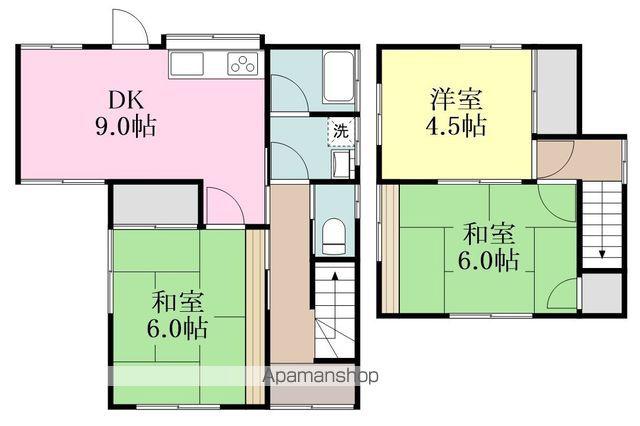 愛媛県松山市 2階建 築38年(3DK)の間取り写真