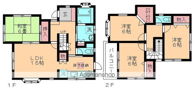 千葉都市モノレール 桜木駅(千葉) 徒歩10分 2階建 築27年(4LDK)の間取り写真