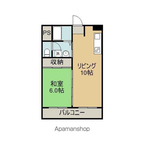 騎射場温泉ビル(1LDK/3階)の間取り写真