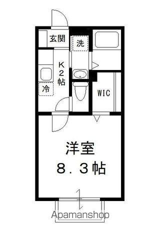 ヨーコーちはら台A棟(1K/2階)の間取り写真