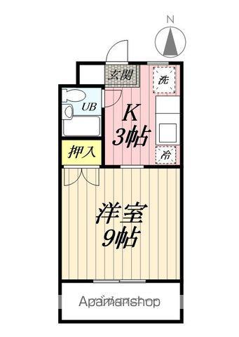 アビタシオンⅡ(1K/2階)の間取り写真