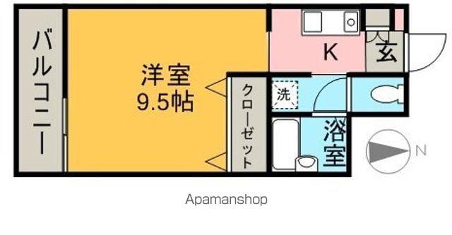 フォブール巴(1K/2階)の間取り写真