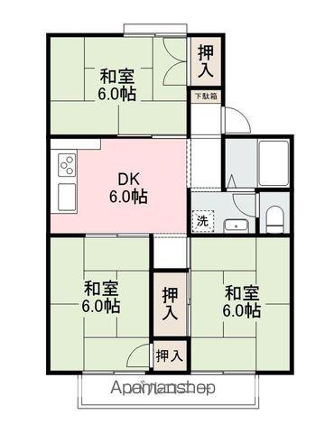 瀬戸ハイツAB(3DK/1階)の間取り写真