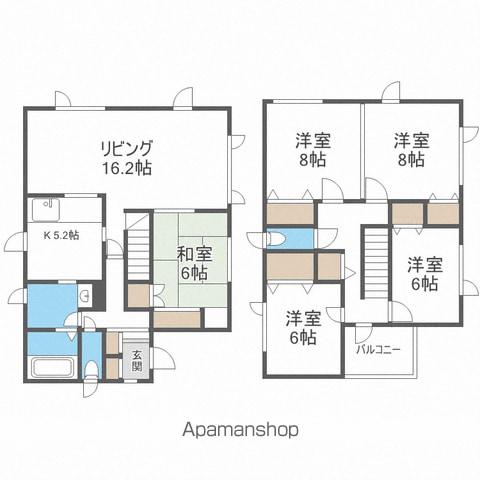 札幌市東西線 西２８丁目駅 バス乗車時間：10分 宮の森４条１０丁目バス停で下車 徒歩5分 2階建 築26年(5LDK)の間取り写真