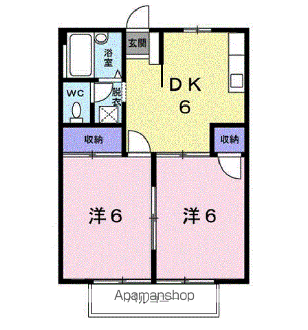 シティハイツ モリ(2DK/2階)の間取り写真