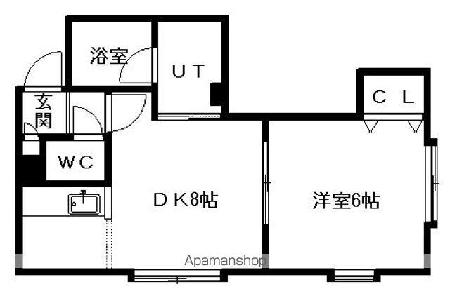 ツインメイプルB(1DK/2階)の間取り写真