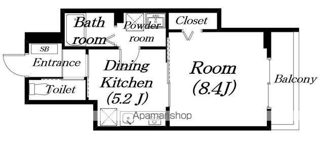 ドエルロータス(1DK/2階)の間取り写真