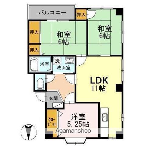 コーポ・レアーズⅡ(3LDK/2階)の間取り写真