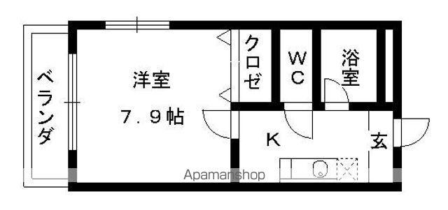 グランモール一社(1K/1階)の間取り写真