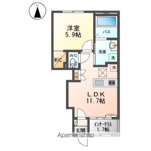 ボヌールメゾン(1LDK/1階)の間取り写真