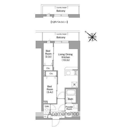 コンフォリア・リヴ豊洲キャナル(2LDK/10階)の間取り写真