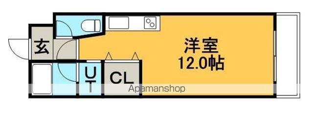 ASAHIアンソレイエ(ワンルーム/3階)の間取り写真