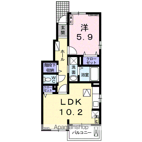 スミール ガーデン(1LDK/1階)の間取り写真
