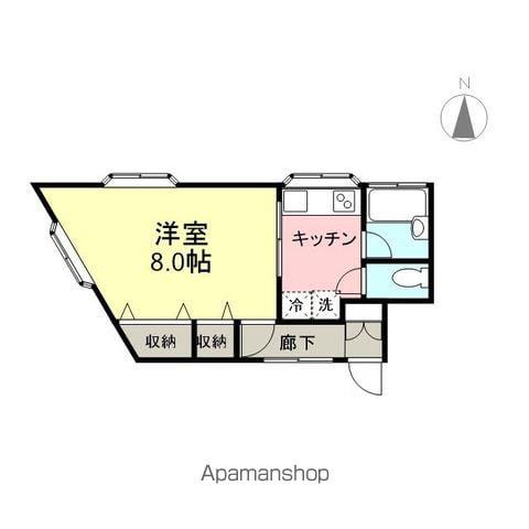 ヨシケンハイツA(1K/2階)の間取り写真