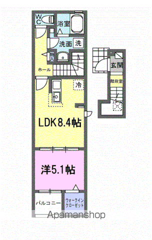 ヒーローパレス(1LDK/2階)の間取り写真