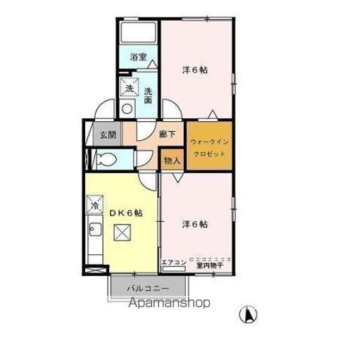 グランメール桜町A(2DK/1階)の間取り写真