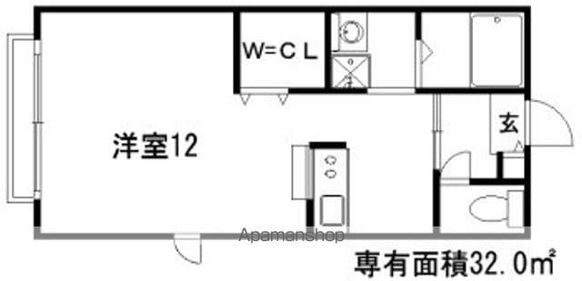 ベルコートⅠ(1K/1階)の間取り写真