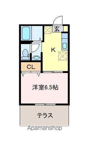 ドミール渡辺(1K/1階)の間取り写真