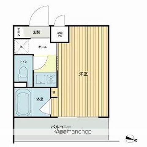 ライオンズマンション荏原中延(1K/4階)の間取り写真