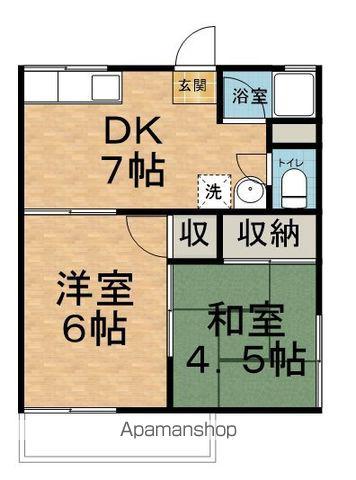 コーポのぞみ(2DK/1階)の間取り写真