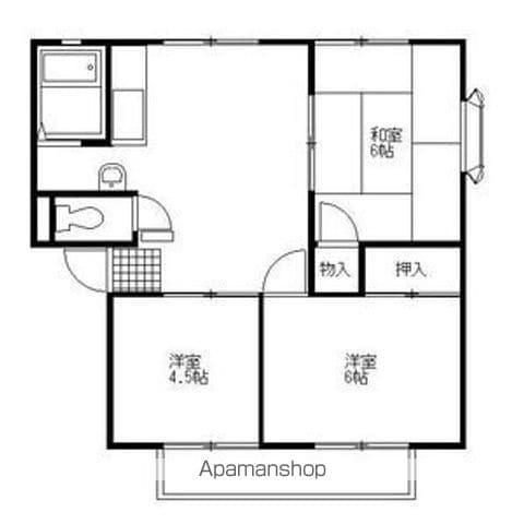 パールハイツB(3DK/1階)の間取り写真