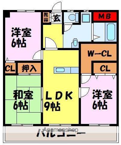 フローラル寿(3SLDK/6階)の間取り写真