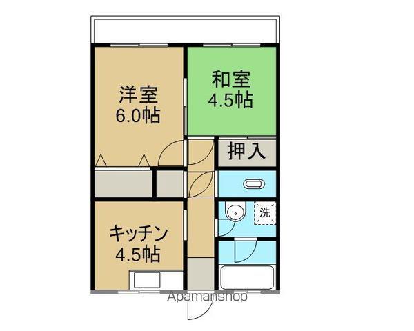 溝口アパート(2K/3階)の間取り写真