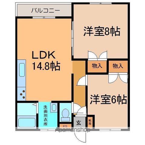 LE・SOLEIL-Ⅱ(2LDK/2階)の間取り写真