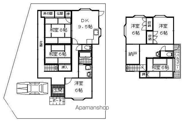 京阪電気鉄道宇治線 桃山南口駅 徒歩12分 2階建 築36年(6SLDK)の間取り写真