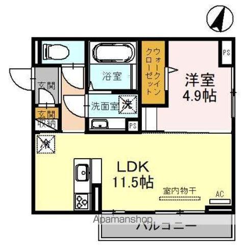DROOM女池上山Ⅰ(1LDK/3階)の間取り写真