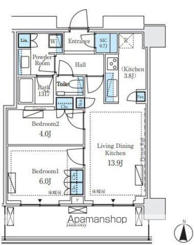 パークシティ中野ザタワー ブリーズ(2LDK/8階)の間取り写真