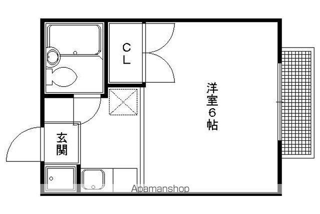 北大路ハイム(1K/2階)の間取り写真