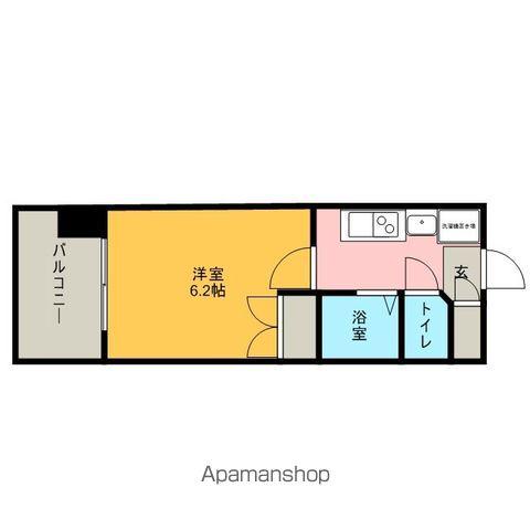 パルティール城西(1K/2階)の間取り写真